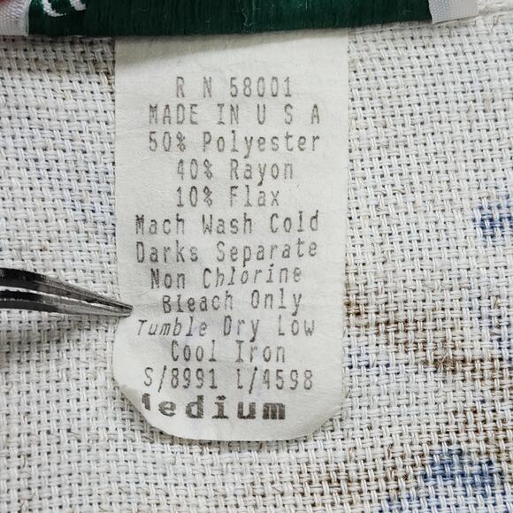 Vintage Joanna Sport Blazer Womens M Cream Blue Floral Flax Blend 3/4 Sleeve - Picture 4 of 7